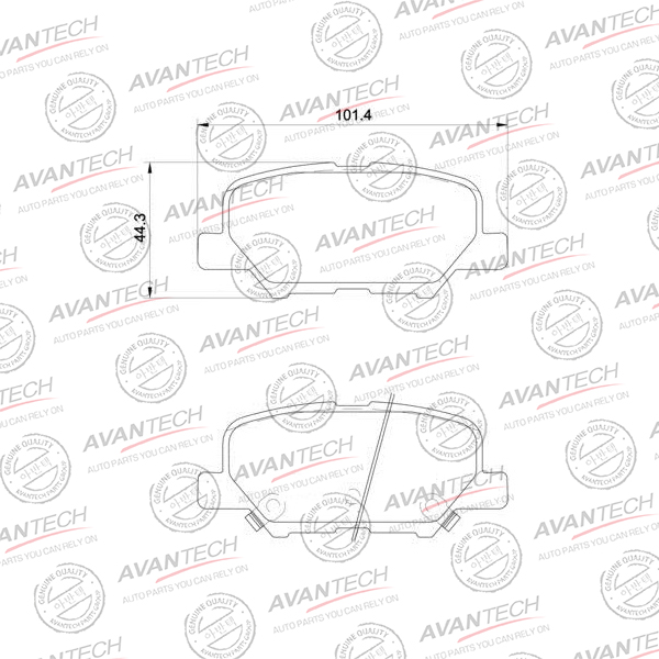 
Колодки тормозные дисковые Avantech (противоскрипная пластина в компл.)
					