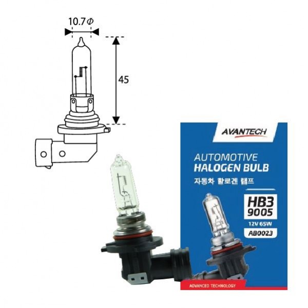 
Лампа головного света Avantech 9005 (HB3) 12V 65W
					