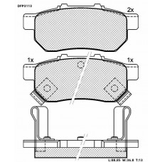 Колодки тормозные дисковые DOUBLE FORCE
					
DFP3113
