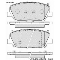 Колодки тормозные дисковые DOUBLE FORCE
					
DFP1380