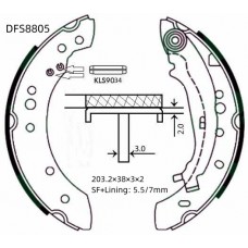 Колодки тормозные барабанные DOUBLE FORCE
					
DFS8805