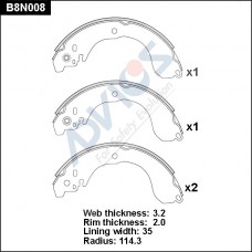 Колодки тормозные барабанные ADVICS
					
B8N008