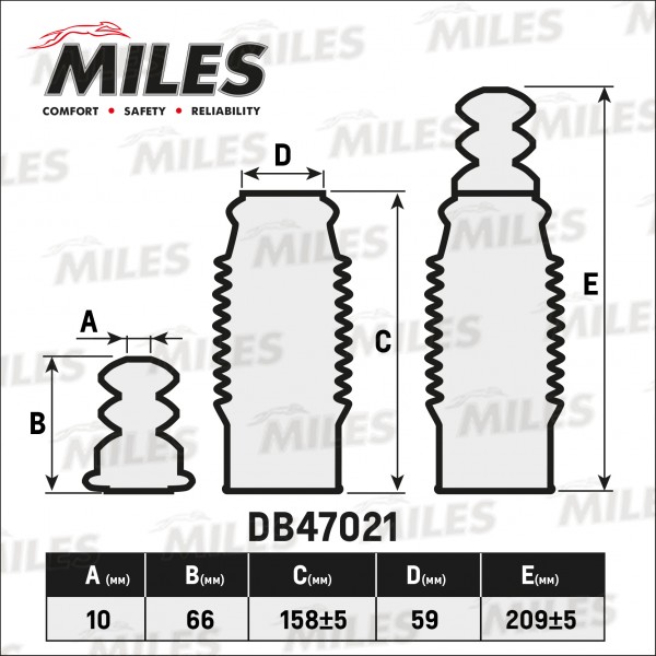 Пылезащитный комплект амортизатора MILES DB47021. 