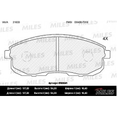 передние без датч. износа, для NISSAN JUKE F15, TEANA I-II, MAXIMA J30, A32, TIIDA, SUZUKI SX-4 E100041 MILES E100041. Тормозные колодки MILES .