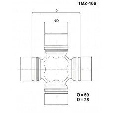 Крестовина карданного вала TOYO
					
TMZ-106