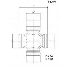 Крестовина карданного вала TOYO
					
TT-120