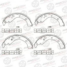 Колодки тормозные барабанные AVANTECH
