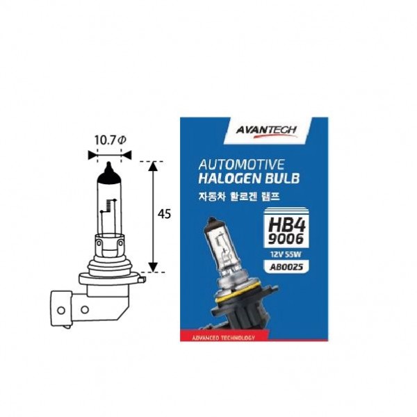 
Лампа головного света Avantech 9006 (HB4) 12V 55W
					