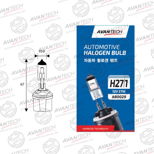 
Лампа головного света Avantech H27/1 12V 27W (880 Series)
					