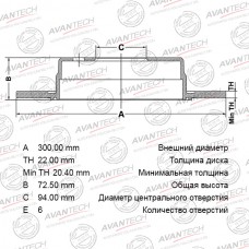 Диск тормозной AVANTECH
					
BR0310S