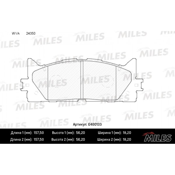 Колодки тормозные передние (без датчика) (Смесь Low-Metallic) TOYOTA CAMRY V40 06-/V50 11-/LEXUS ES 240/350 06- (TRW GDB3429) E400133