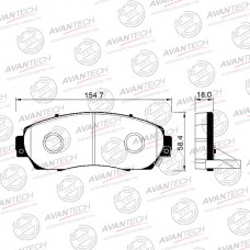 Колодки тормозные дисковые Avantech (противоскрипная пластина в компл.)
					
AV594