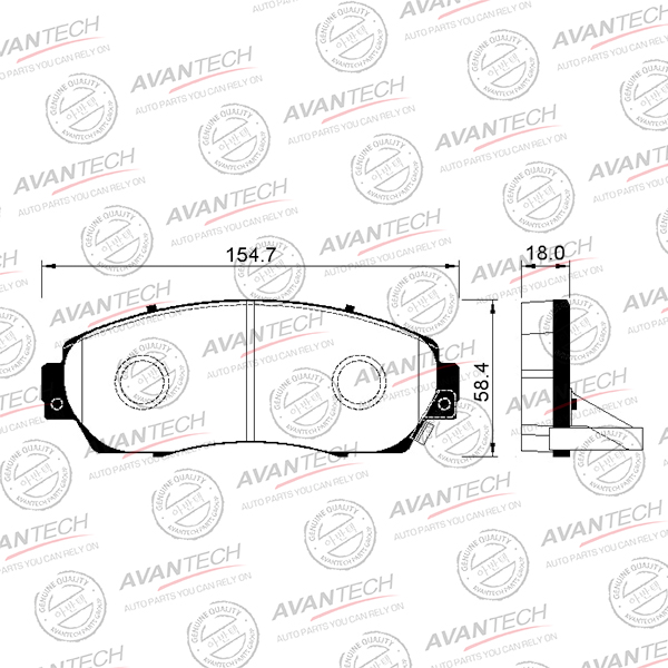 
Колодки тормозные дисковые Avantech (противоскрипная пластина в компл.)
					