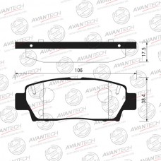 Колодки тормозные дисковые Avantech противоскрипная пластина в компл.
					
AV810