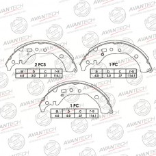 Колодки тормозные барабанные AVANTECH