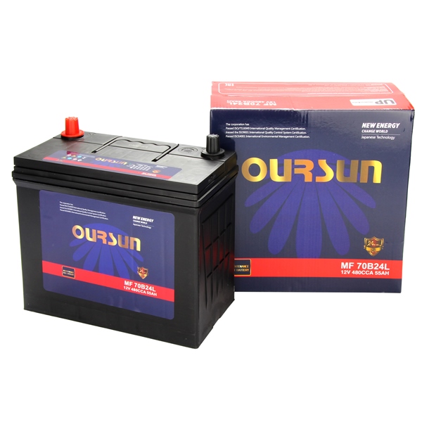 Аккумулятор OURSUN JIS MF 70B24R, 55 А/ч