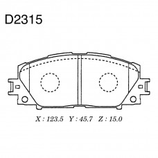 Дисковые тормозные колодки KASHIYAMA
					
D2315