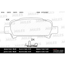 Тормозные колодки MILES E110225 задние для SUBARU FORESTER 97-,IMPREZA 98-,LEGACY 98-,OUTBACK 00-