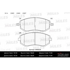 Колодки тормозные Новая смесь Low-Metallic передние SUBARU FORESTER 01-,IMPREZA 01-,LEGACY 98- без датчика E400224 MILES E400224. Тормозные колодки MILES .