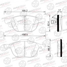 Колодки тормозные дисковые Avantech противоскрипная пластина в компл.