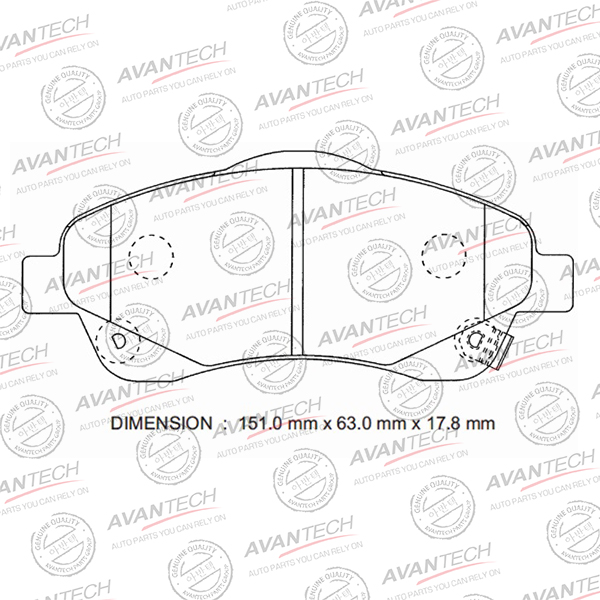 
Колодки тормозные дисковые Avantech (противоскрипная пластина в компл.)
					