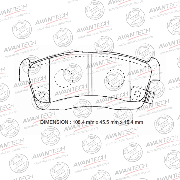 
Колодки тормозные дисковые Avantech (противоскрипная пластина в компл.)
					