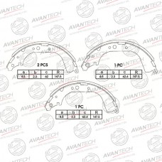 Колодки тормозные барабанные AVANTECH