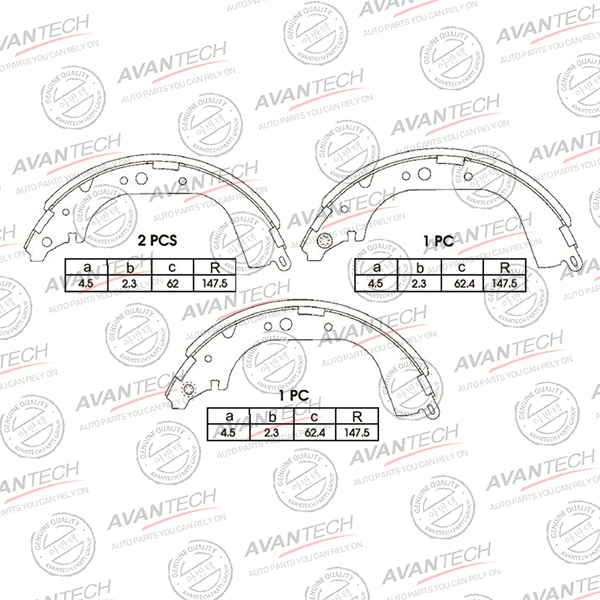 
Колодки тормозные барабанные AVANTECH
					