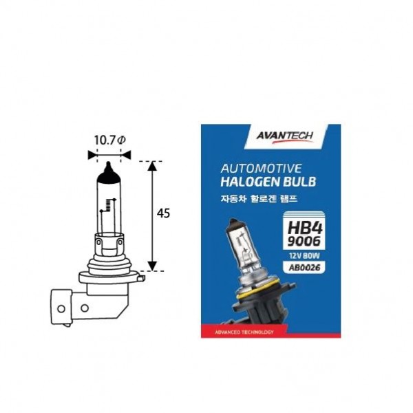 
Лампа головного света Avantech 9006 (HB4) 12V 80W
					