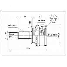 Шрус привода DOUBLE FORCE, с ABS
					
DFCV562