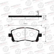 Колодки тормозные дисковые Avantech противоскрипная пластина в компл.
					
AV1005