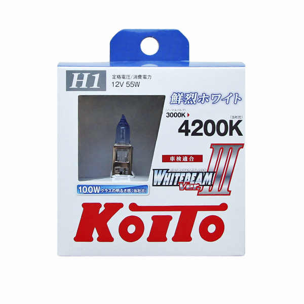 
Лампа высокотемпературная Koito Whitebeam H1 12V 55W (100W) 4200K (комплект 2 шт.)
					